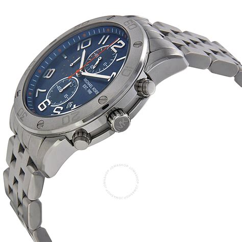 michael kors watch 251408 mk8348|Michael Kors Mercer Chronograph Blue Dial Stainless Steel .